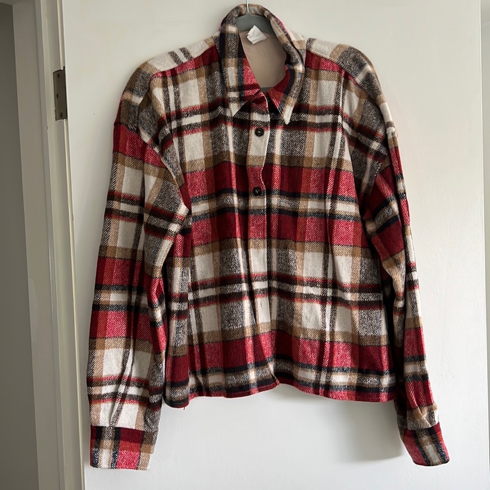 VICI Collection Plaid Shirt Jacket